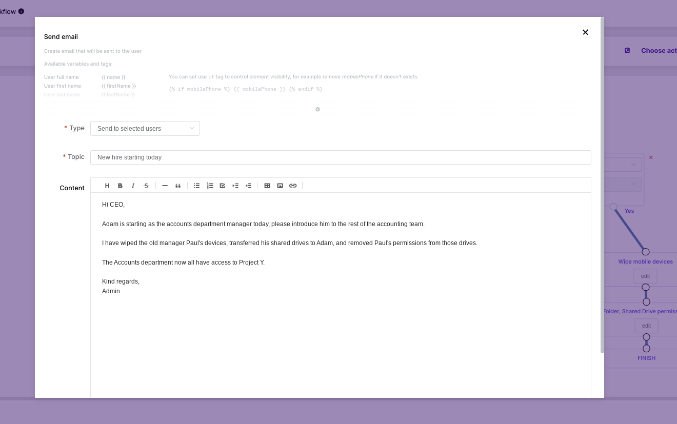 setting up emails