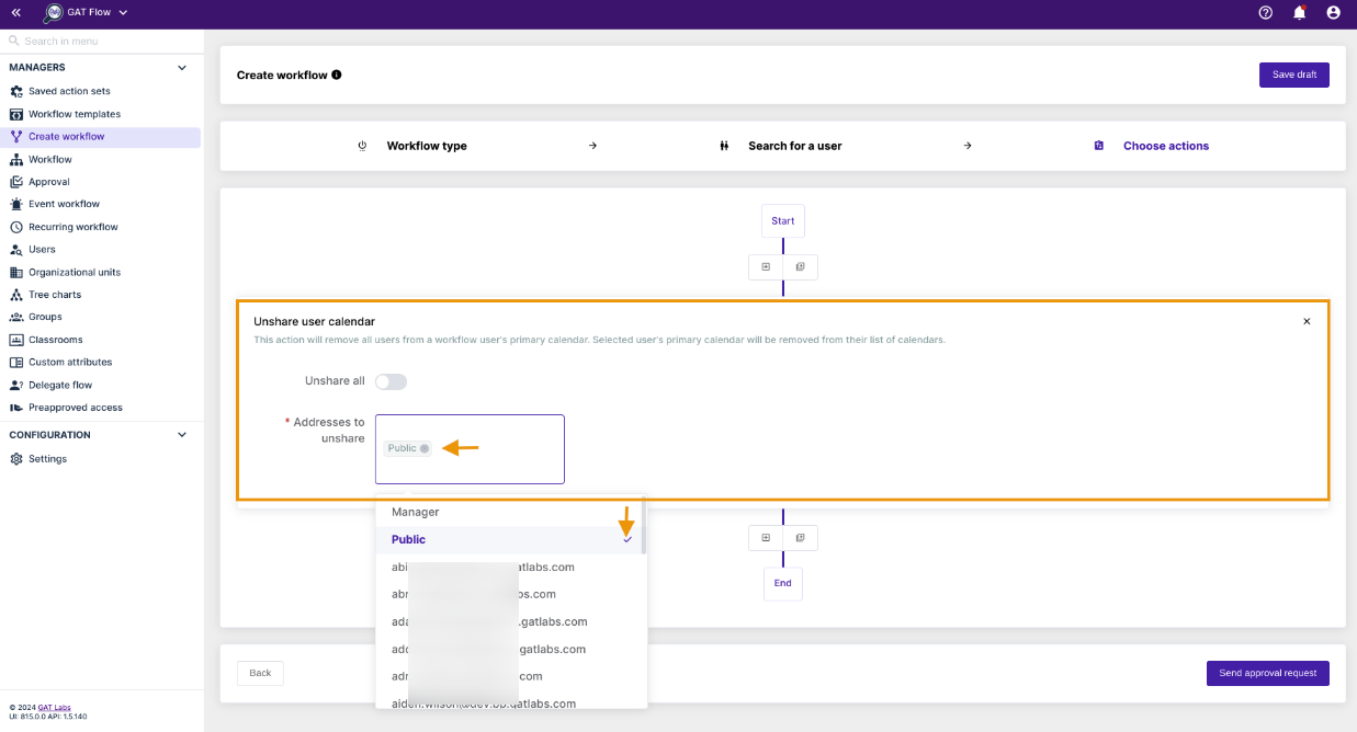  users' primary calendars access permissions